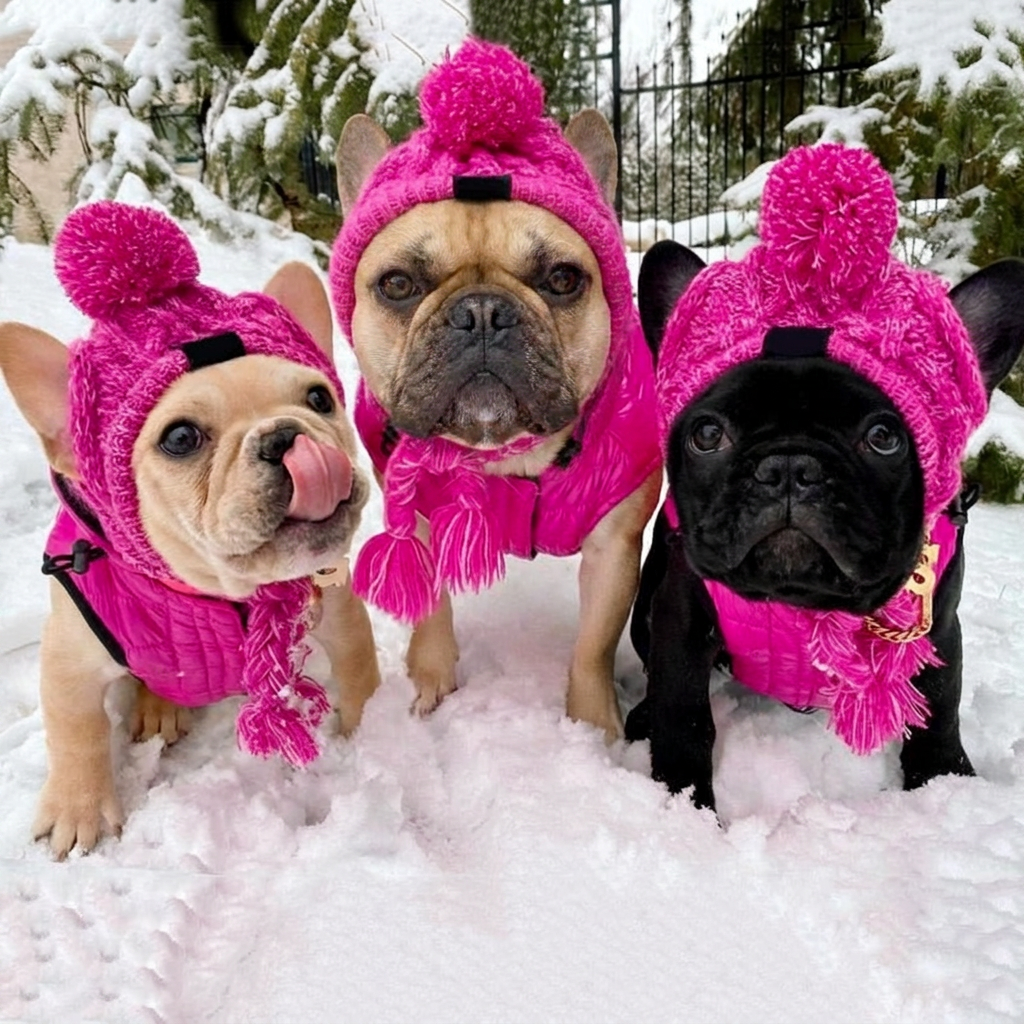 French Bulldog Winter Knitted Hat 1