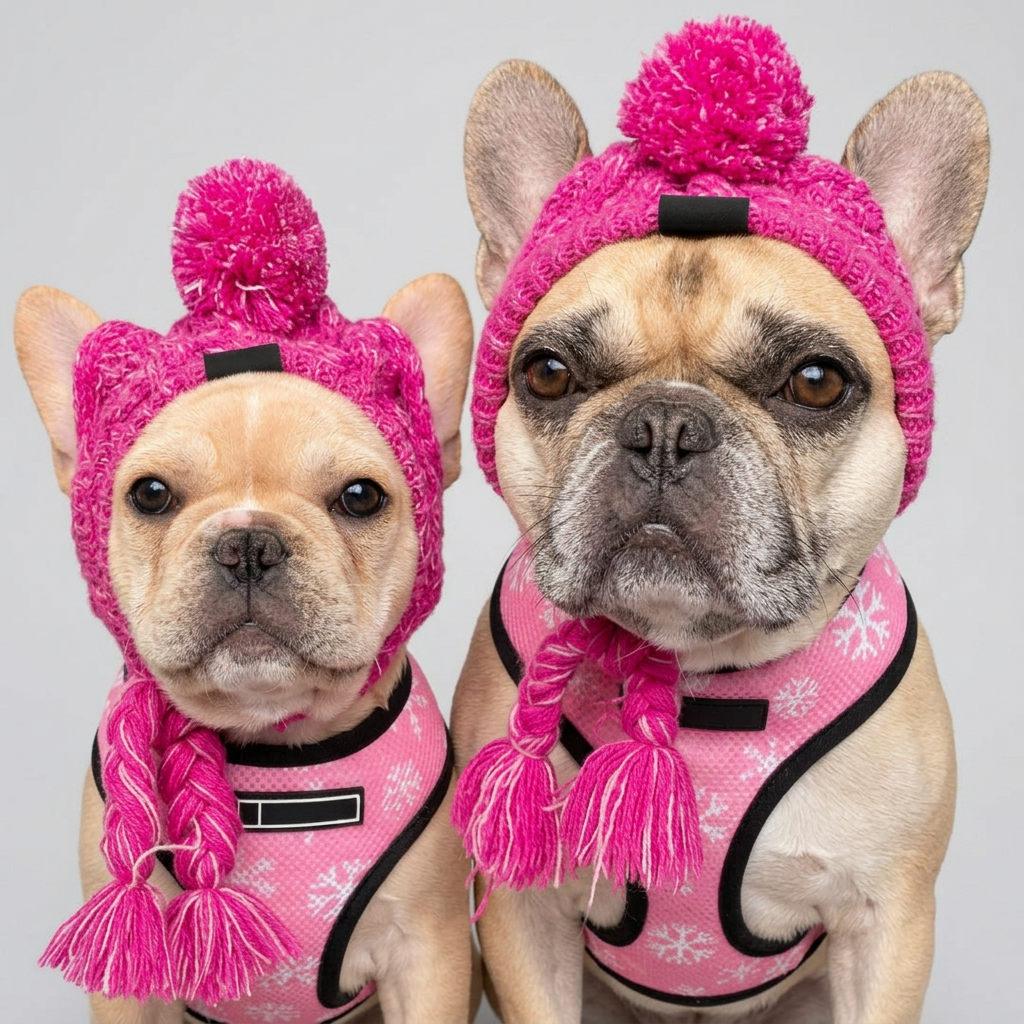 French Bulldog Winter Knitted Hat 2