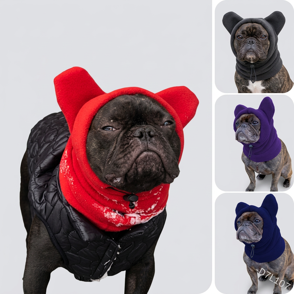 French Bulldog Warm Hat Adjustable Drawstring 1