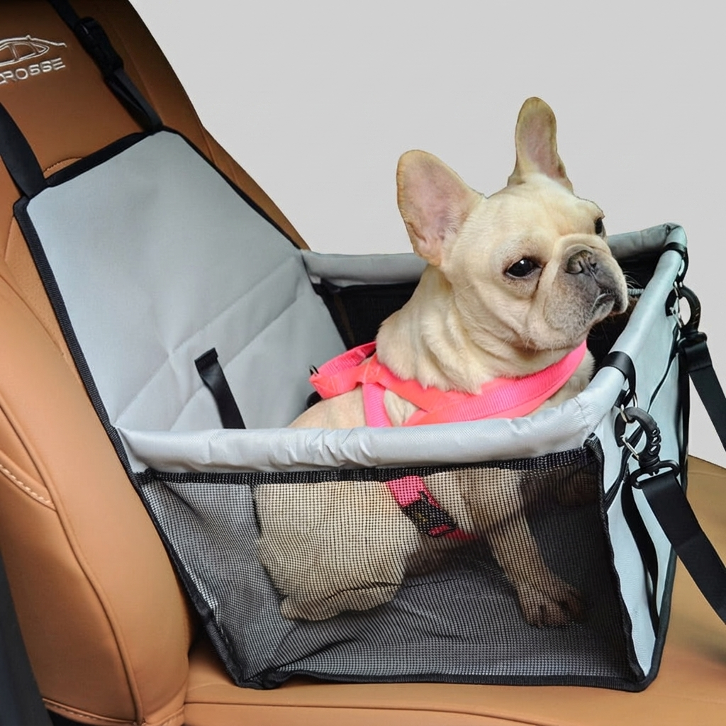 French Bulldog Seat Cover Car Folding Hammock 1