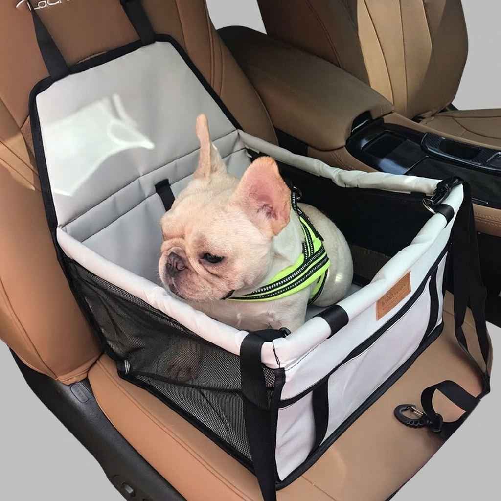 French Bulldog Seat Cover Car Folding Hammock 2