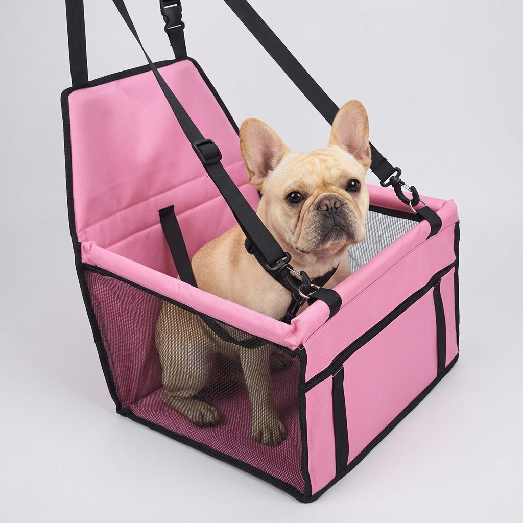 French Bulldog Seat Cover Car Folding Hammock 7