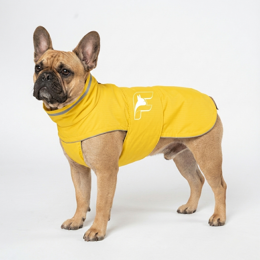 French Bulldog wearing the WildGuard waterproof rain coat