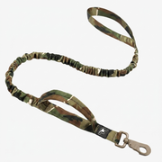 Military olive camo tactical leash for French Bulldogs with The Frenchie Shop logo