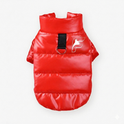 Red Expedition Pro jacket for French Bulldogs with The Frenchie Shop logo