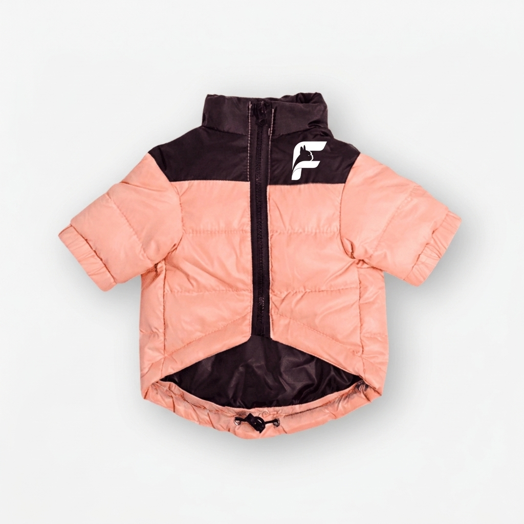 Shady rose insulated jacket for French Bulldogs with The Frenchie Shop logo