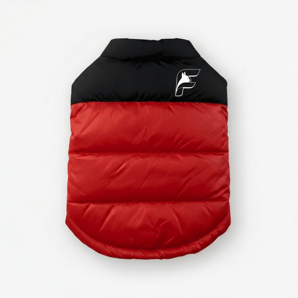 Red ThermaPuffer vest, alternate back view