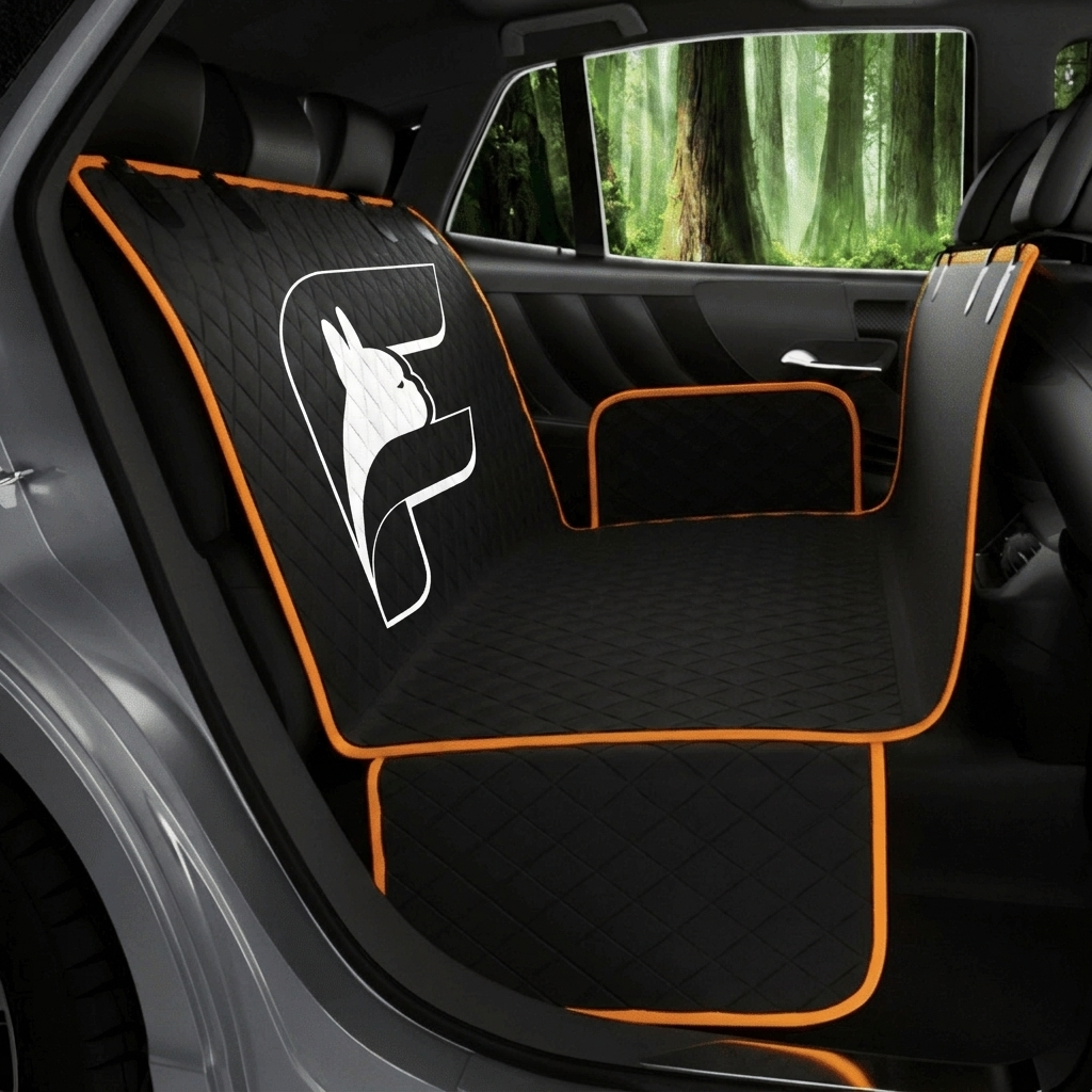 Car seat cover fitted in a car interior