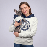 Born to Be Spoiled matching owner hoodie with French Bulldog