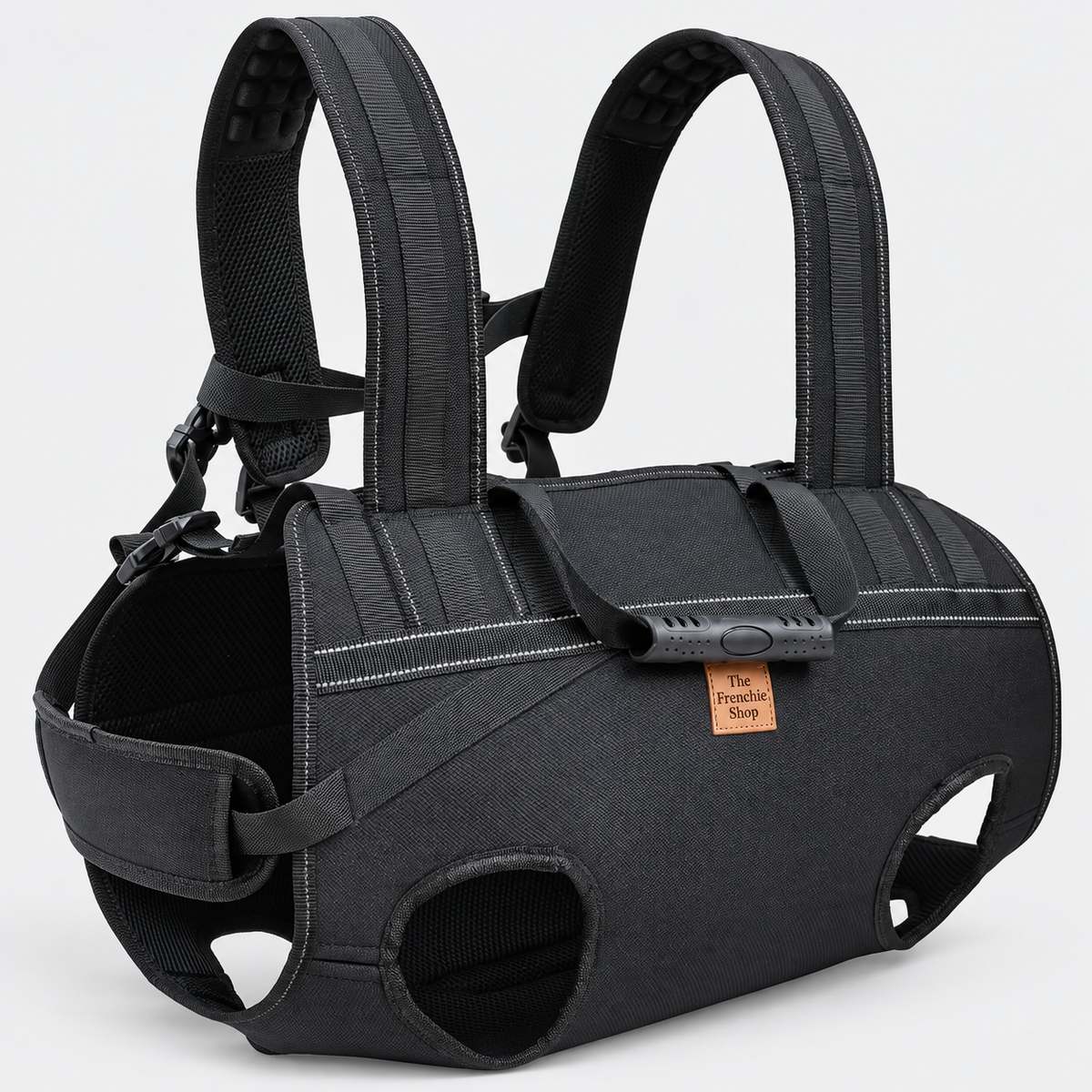 Horizontal French Bulldog Backpack Carrier — Black product photo
