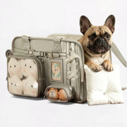 French Bulldog Carrier | Frenchie Portable Shoulder Bag with Cushion & Pockets