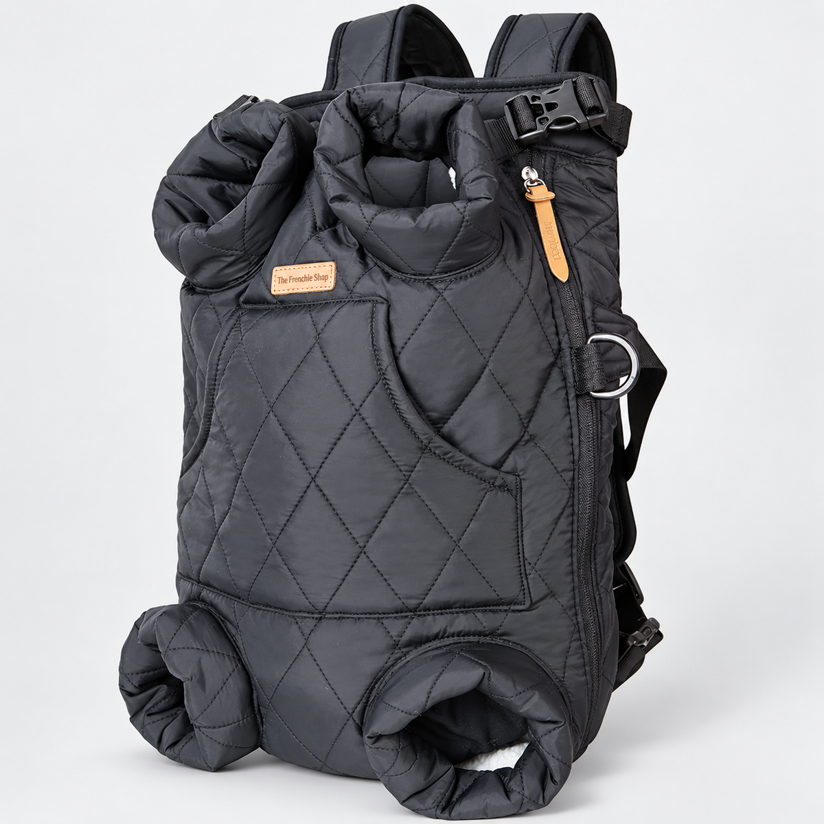 Insulated French Bulldog Backpack Carrier — Black product photo