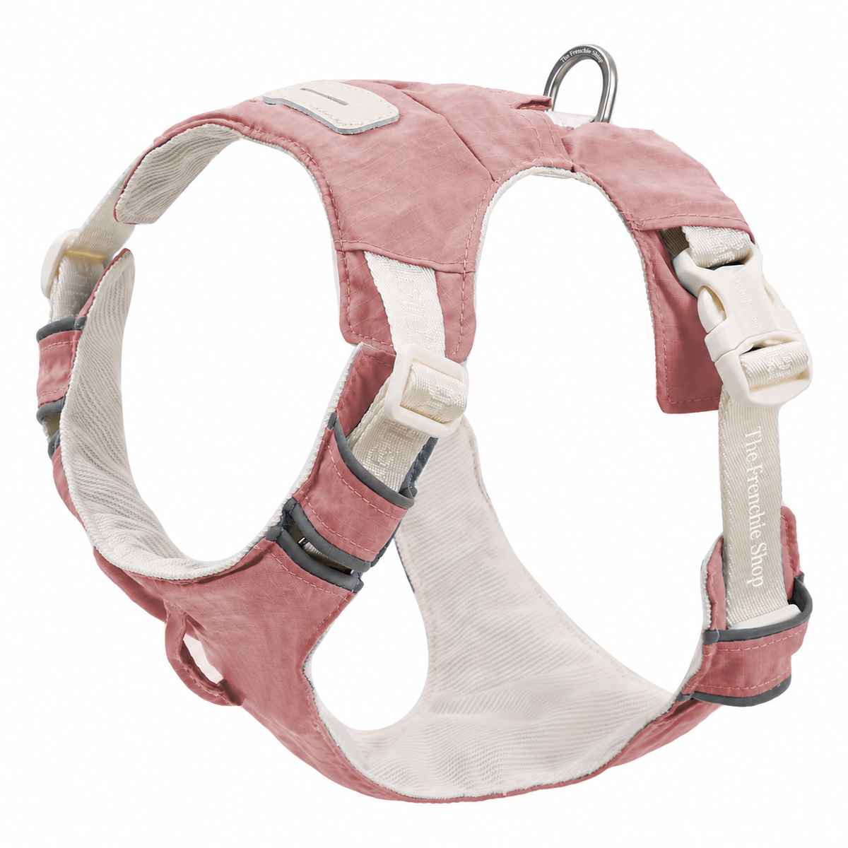 Lightweight French Bulldog Harness & Matching Leash — Pink – Harness product photo