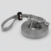 Long French Bulldog Training Leash — Grey studio photo