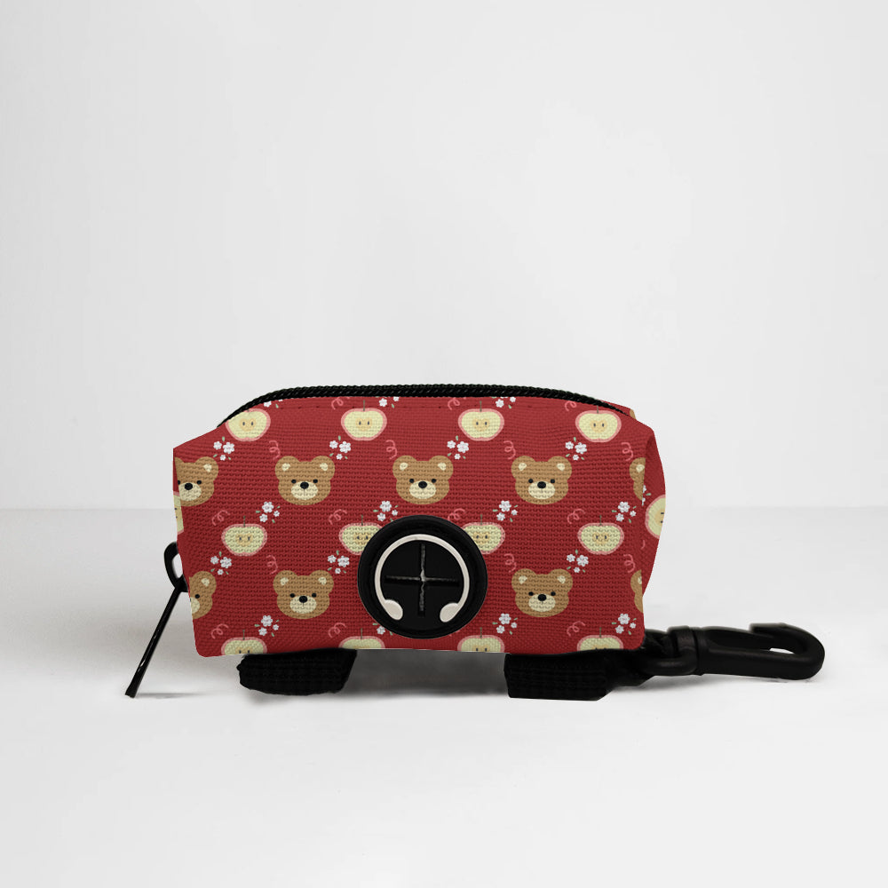 Holiday Teddy French Bulldog Poop Bag Holder — matching harness pattern