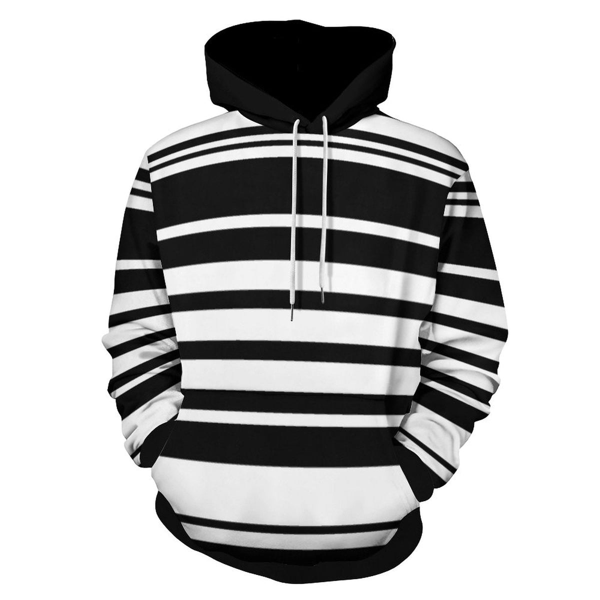 Classic Black & White Stripe Matching Owner Hoodie — product detail