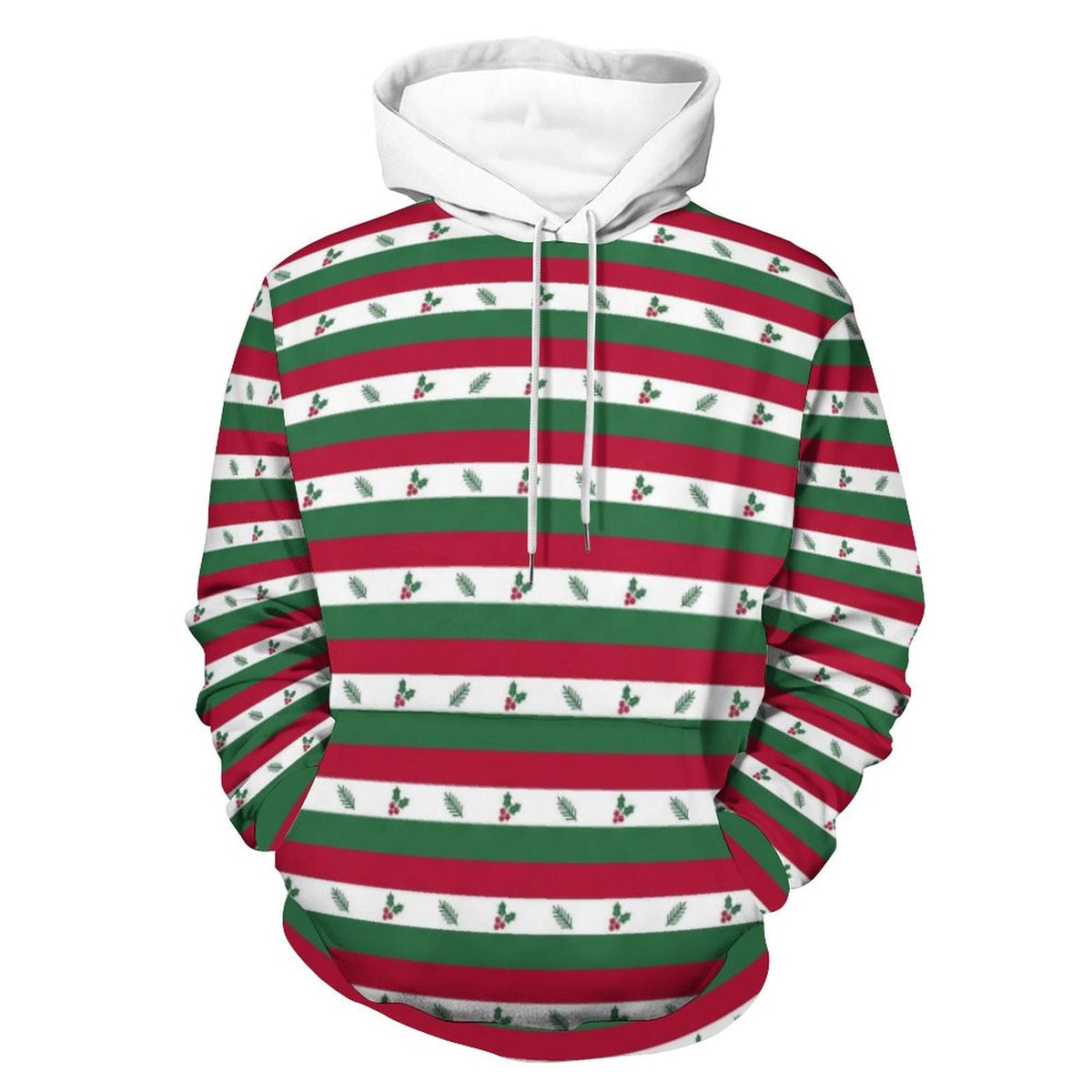 Holiday Holly Stripe Matching Owner Hoodie — product detail