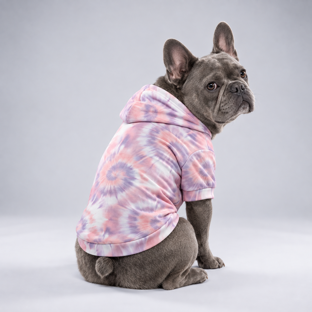 Pastel Swirl Tie-Dye French Bulldog hoodie