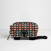 Pastel Hearts French Bulldog Poop Bag Holder — matching harness pattern