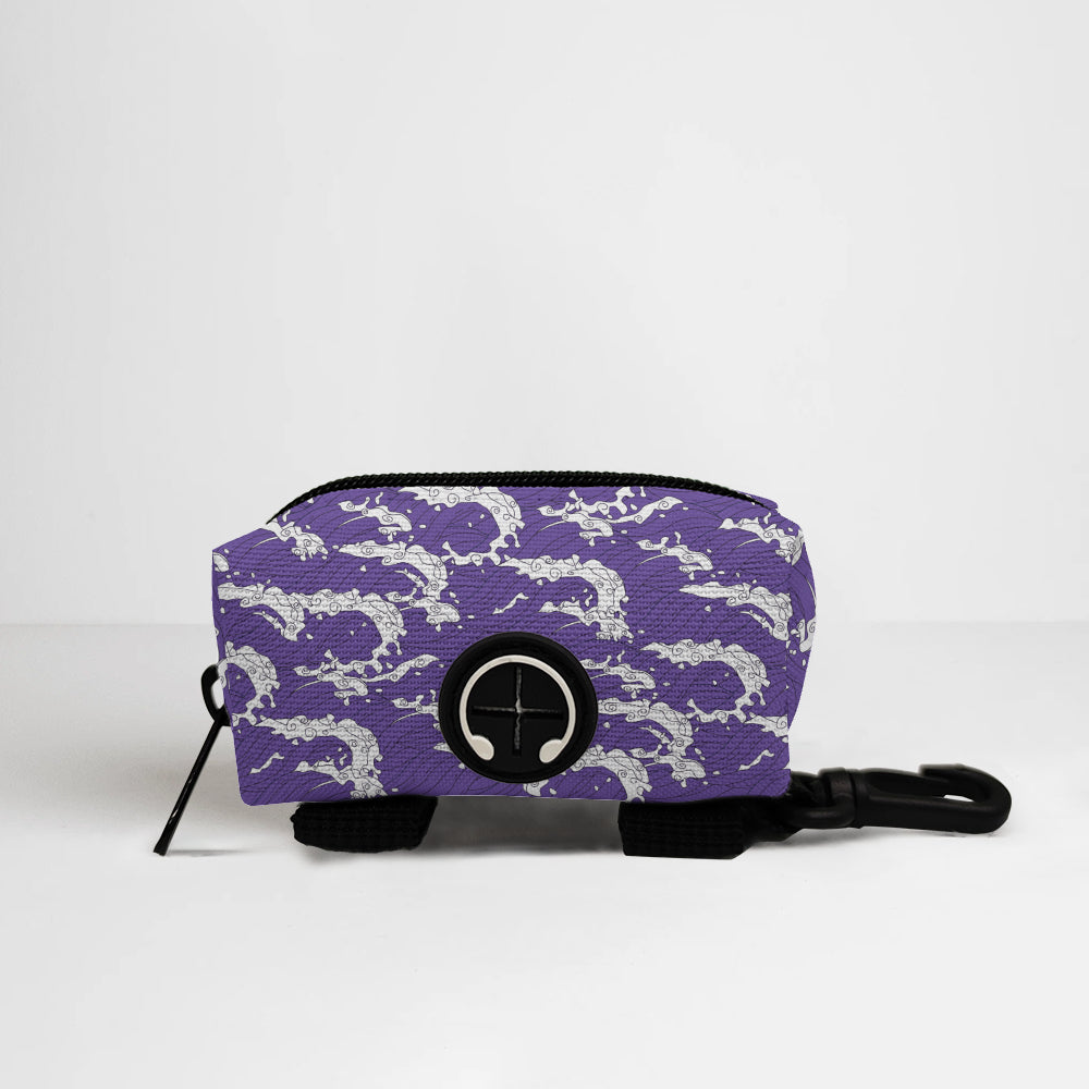 Purple Skeleton French Bulldog Poop Bag Holder — matching harness pattern