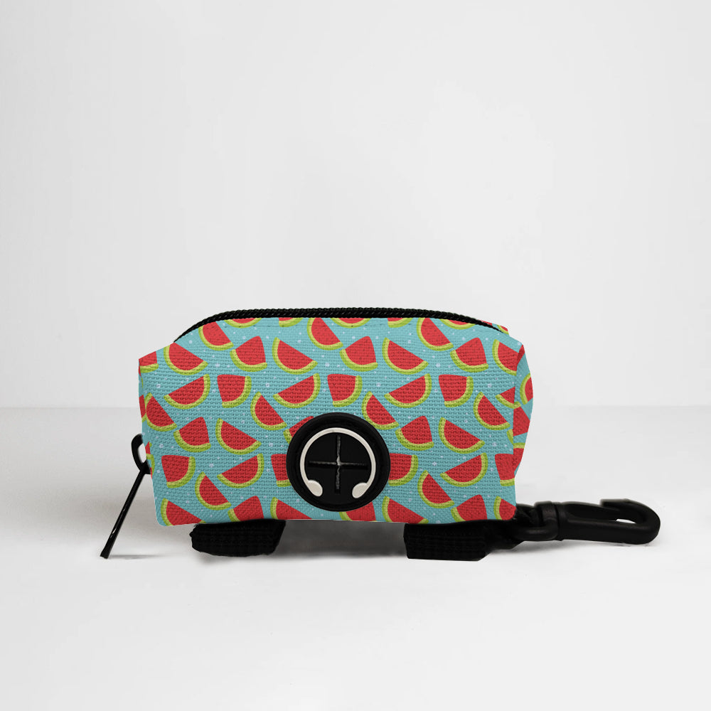 Watermelon Picnic French Bulldog Poop Bag Holder — matching harness pattern
