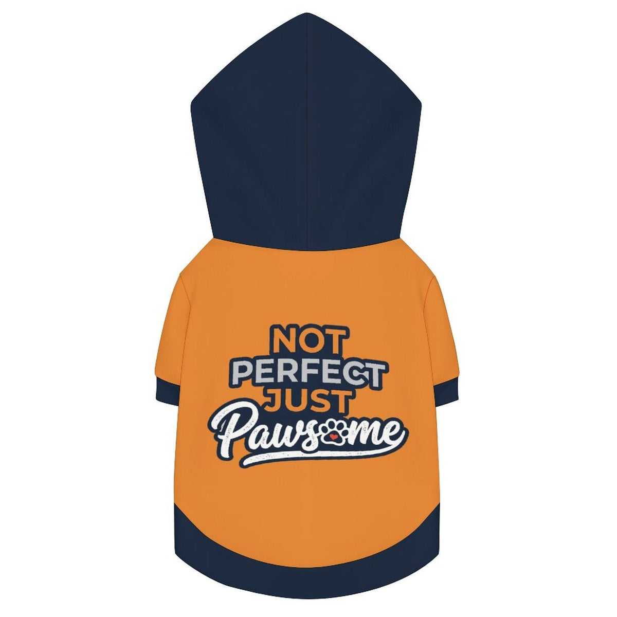 Not Perfect Just Pawsome Matching French Bulldog Hoodie original garment back view