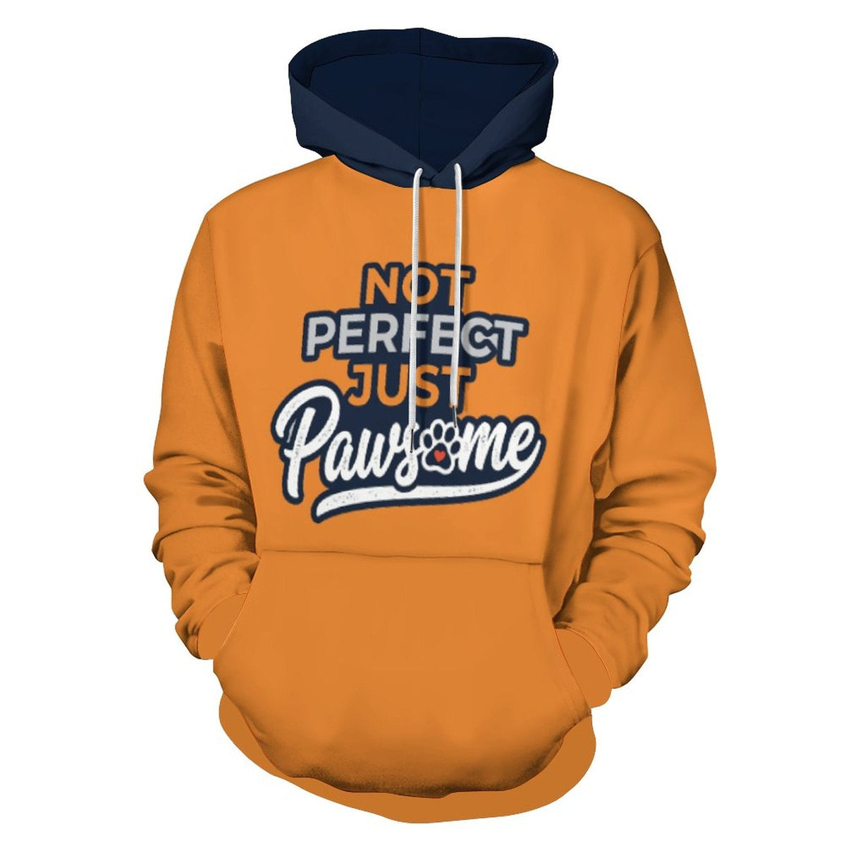 Not Perfect Just Pawsome Matching Human Hoodie original garment front view