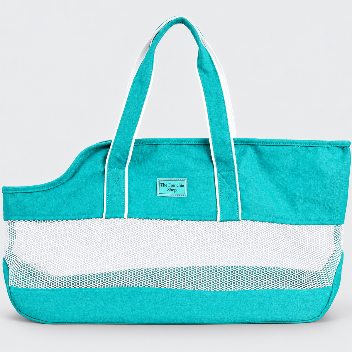 Open-Top French Bulldog Travel Carrier — Green product photo