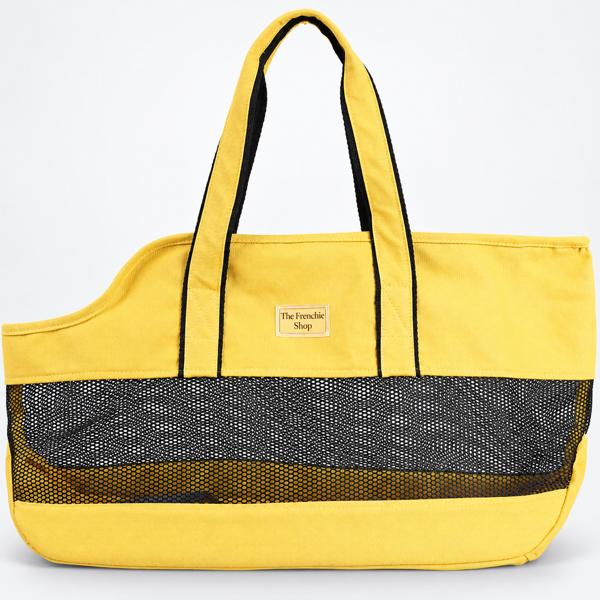 Open-Top French Bulldog Travel Carrier — Yellow product photo