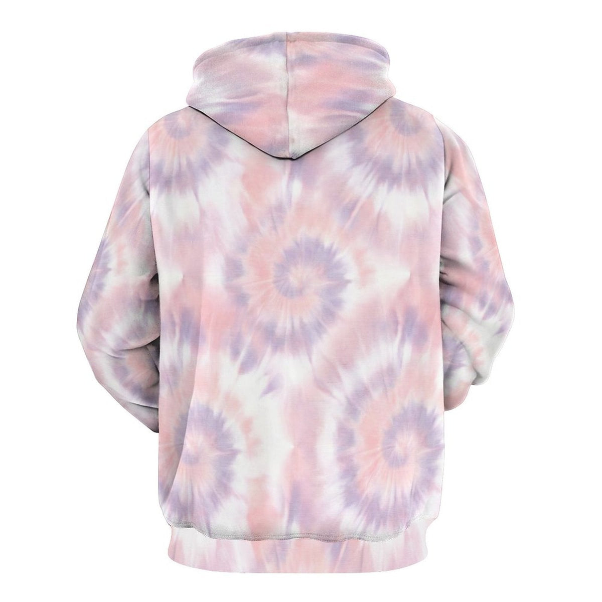 Pastel Swirl Tie-Dye Matching Human Hoodie original garment back view