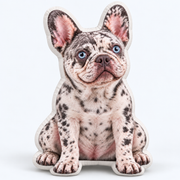 Example personalized French Bulldog photo die-cut pillow — your item uses your uploaded photo