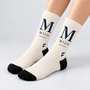 Sample monogram personalized crew socks