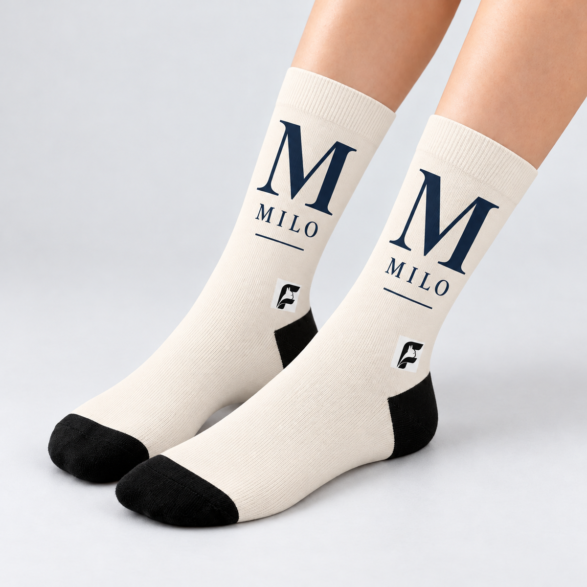 Sample monogram personalized crew socks