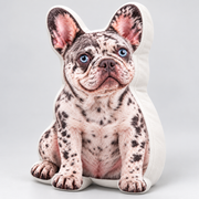 Example personalized French Bulldog photo 3D shaped plush pillow — your item uses your uploaded photo