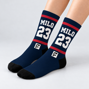 Sample varsity personalized crew socks