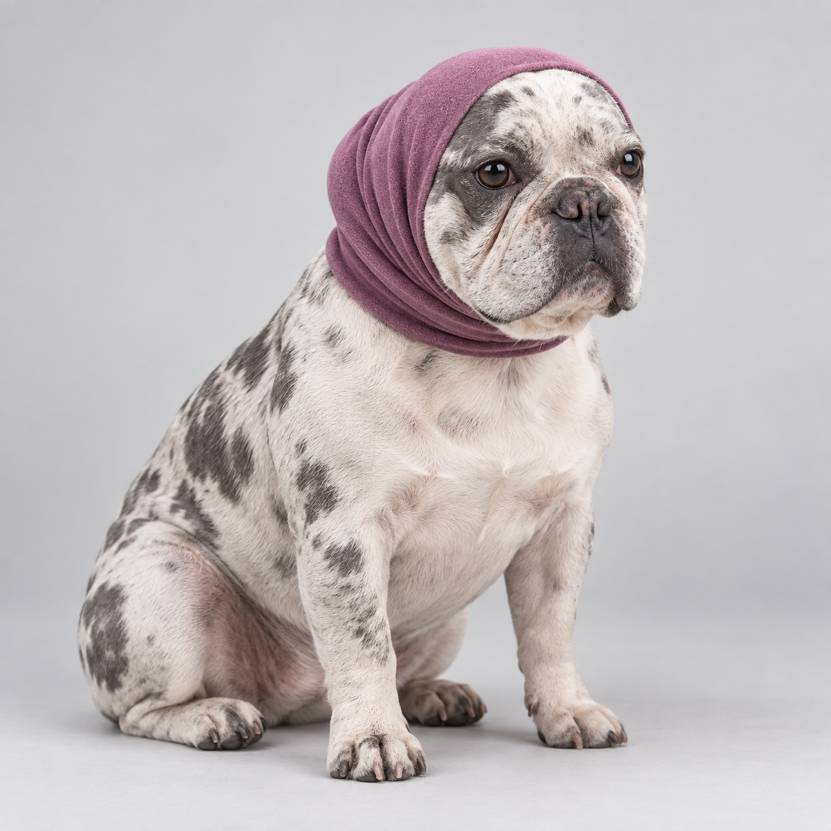 purple ear wrap merle frenchie