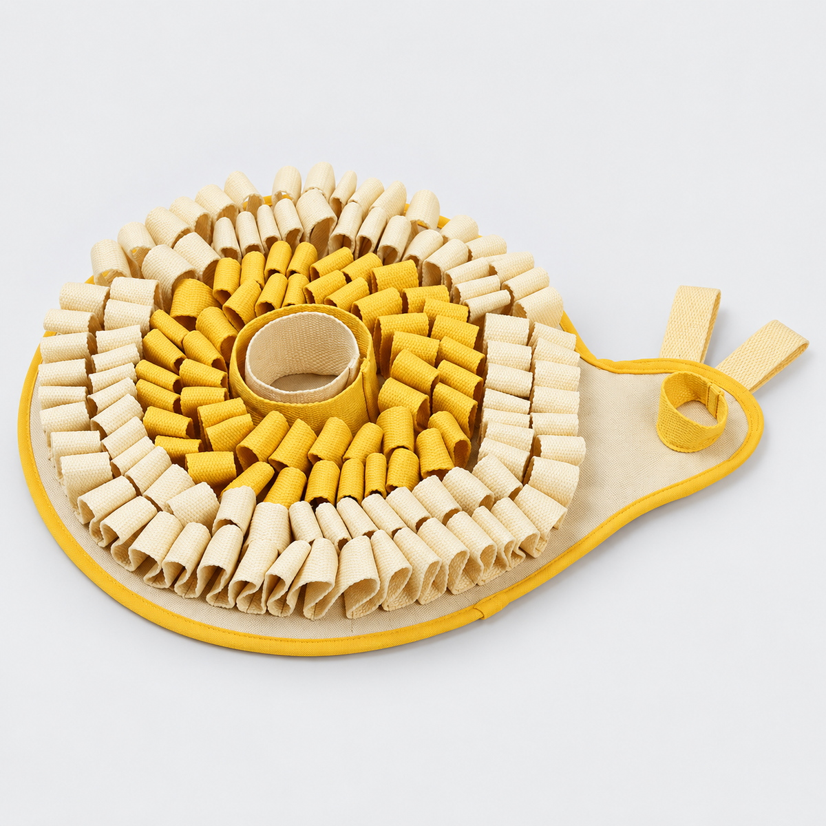 Round French Bulldog Snuffle Mat & Snail Toy — Yellow Snail product photo