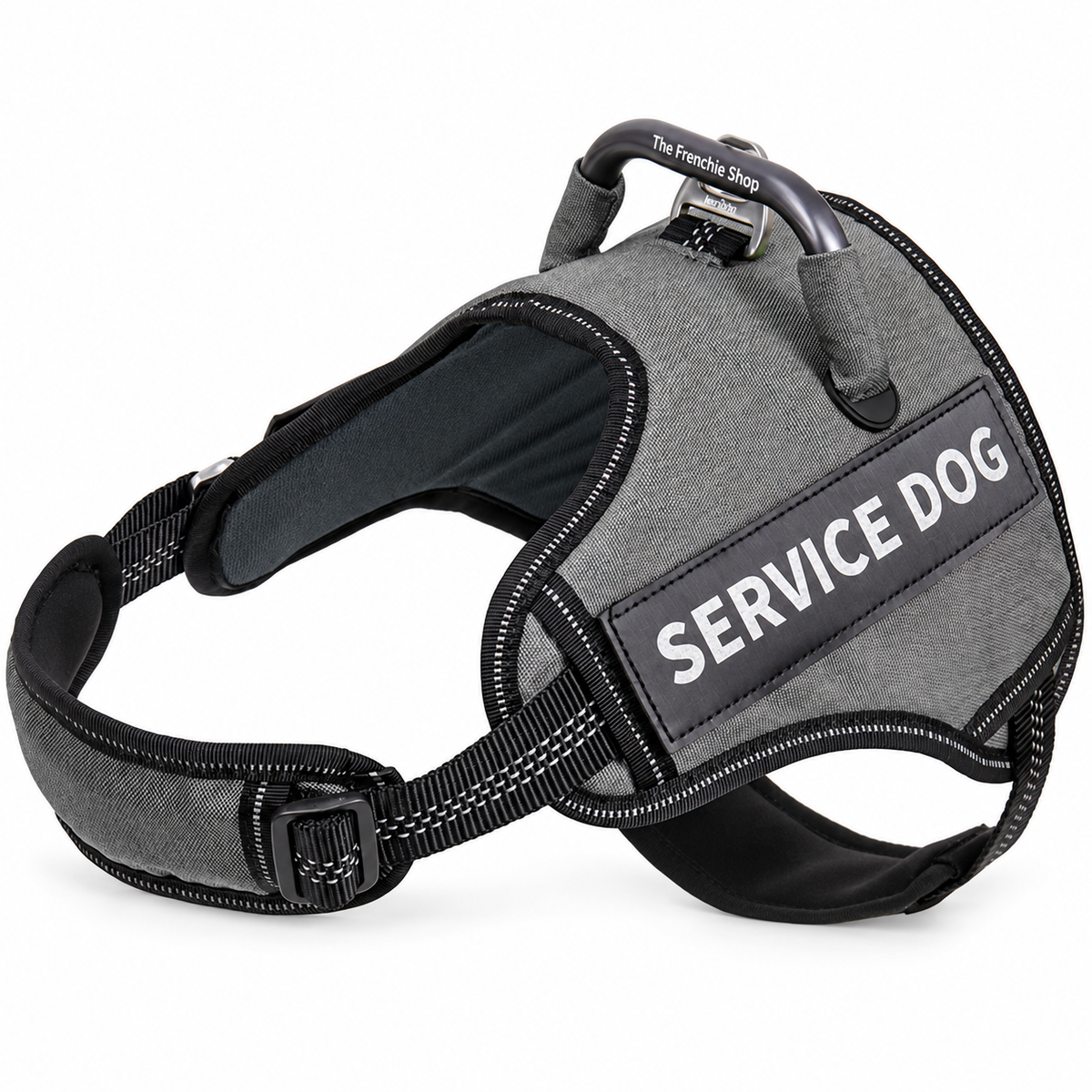 Saddle-Style French Bulldog Harness — Grey product photo
