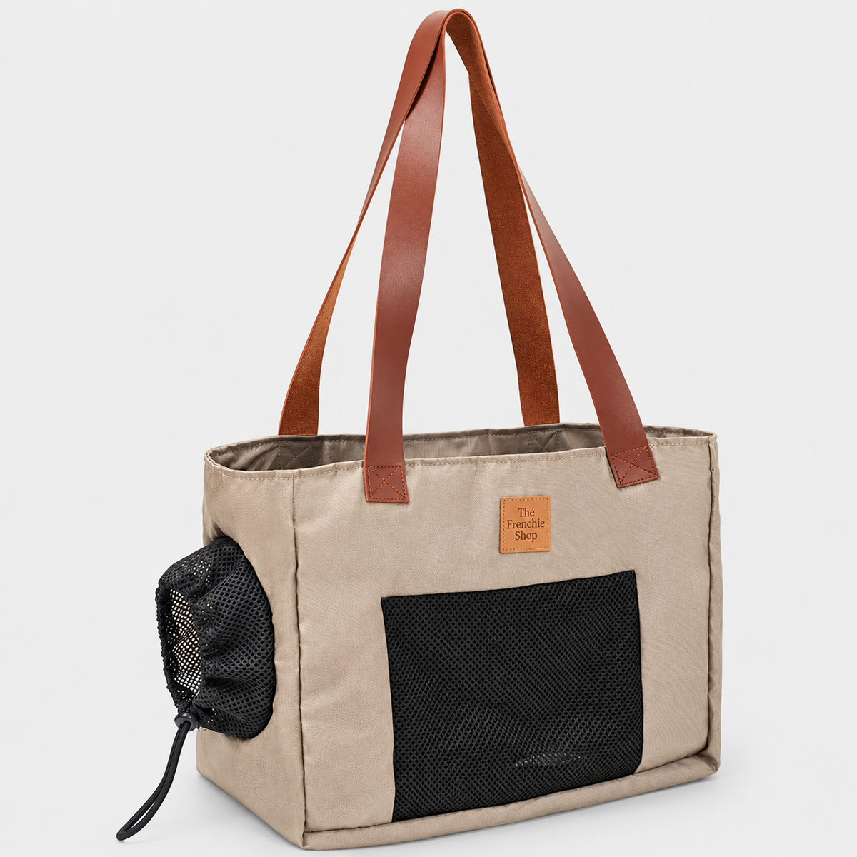 Single-Shoulder French Bulldog Travel Carrier — Khaki product photo