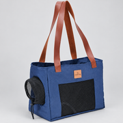 Single-Shoulder French Bulldog Travel Carrier — Navy studio photo