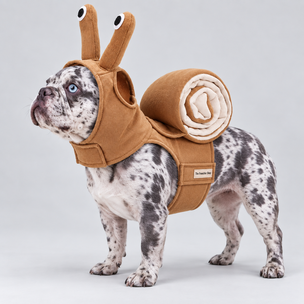 Snail French Bulldog Halloween Costume — Brown — Frenchie wearing product