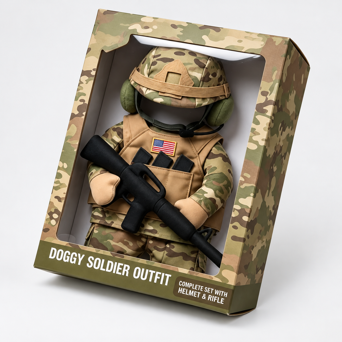 French Bulldog Soldier Costume – Camo Halloween Outfit