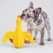 Squeaky French Bulldog Chew Toy — Yellow studio photo