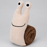 Unrolling Snail French Bulldog Snuffle Toy — Beige Brown studio photo
