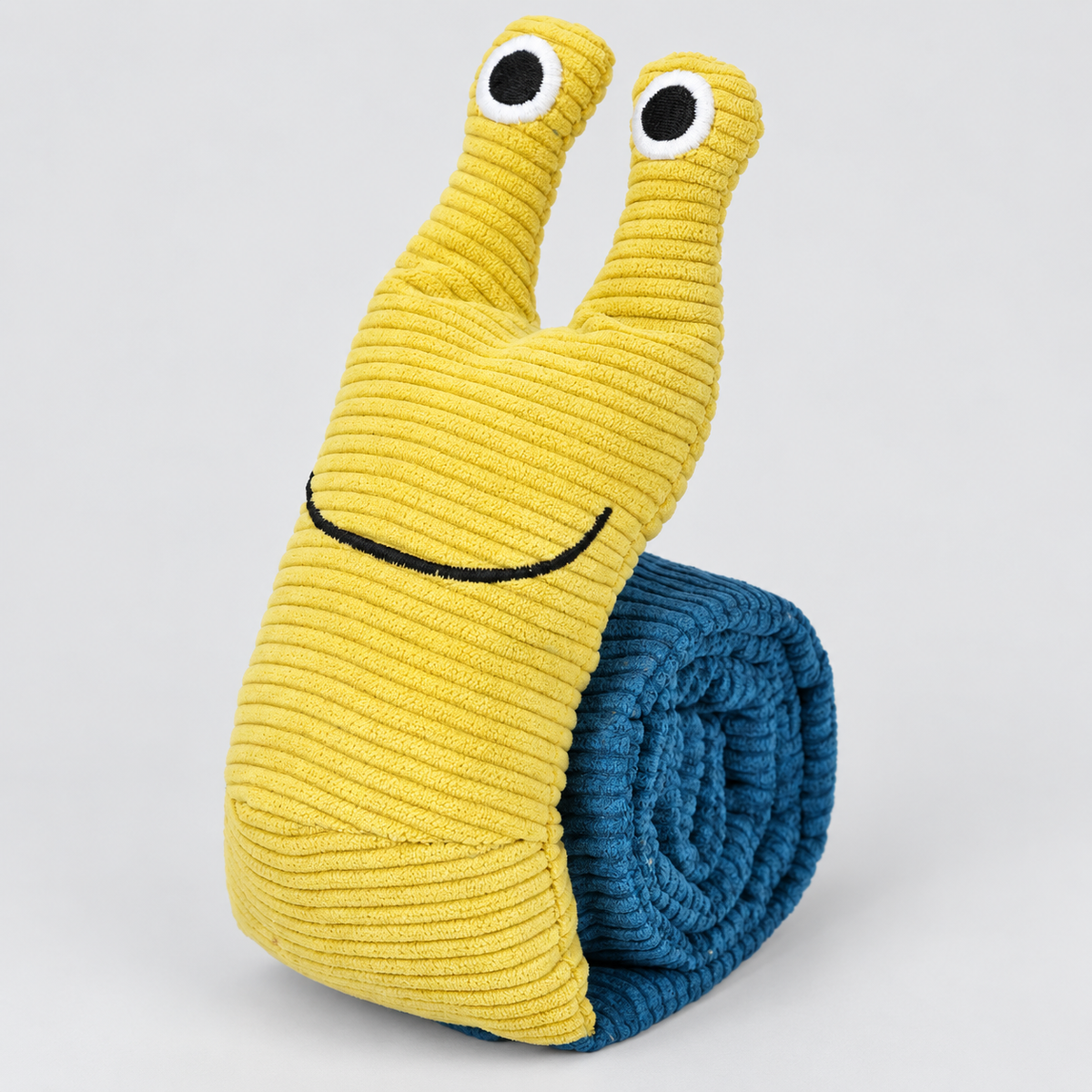 Unrolling Snail French Bulldog Snuffle Toy — Yellow Blue product photo