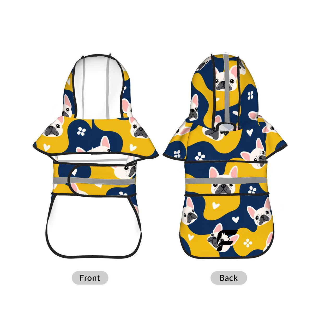 Sunshine Stroll French Bulldog raincoat product mockup