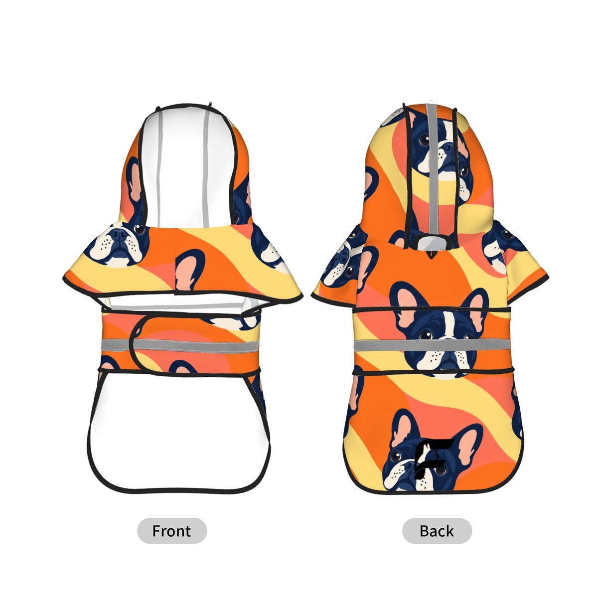 Citrus Spritz French Bulldog raincoat product mockup