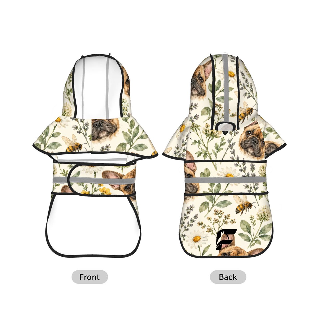 Bumble Frenchie French Bulldog raincoat product mockup