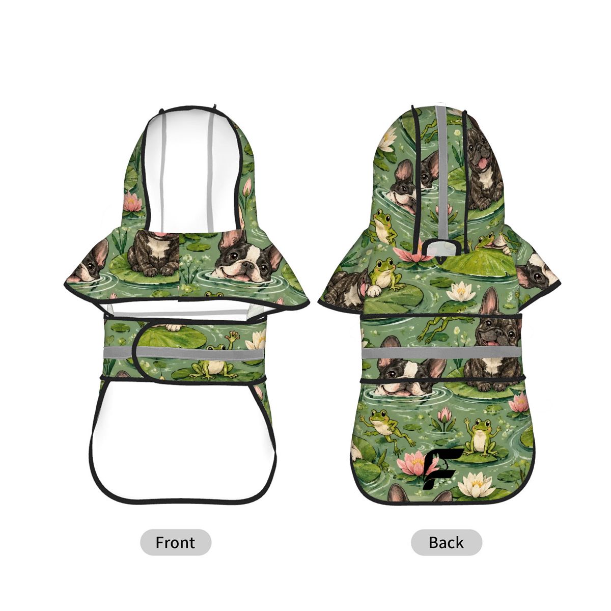 Pond Pals French Bulldog raincoat product mockup