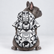 Urban Monochrome French Bulldog raincoat on Frenchie model
